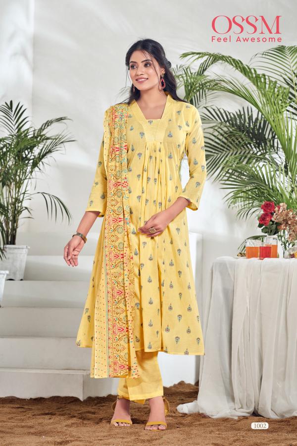 Ossm Summer Shades Cotton Printed Kurti Bottom With Dupatta